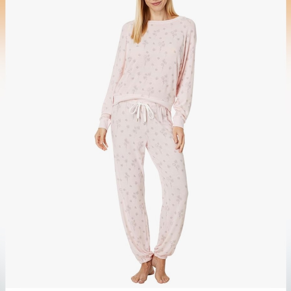 Honey Dew Pink Floral Pajama Set